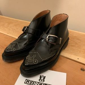 George Cox Black Studded Chukka Boots